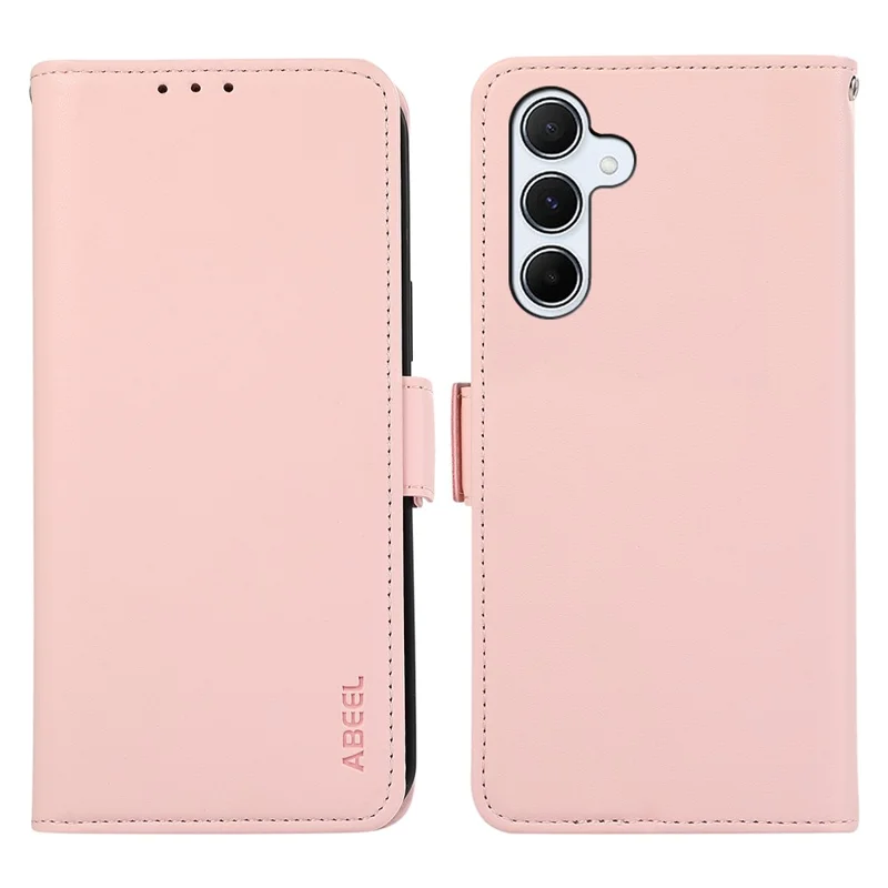 ABEEL Hülle für Samsung Galaxy S26 FE aus Leder mit RFID-Schutz und Brieftasche - Rosa