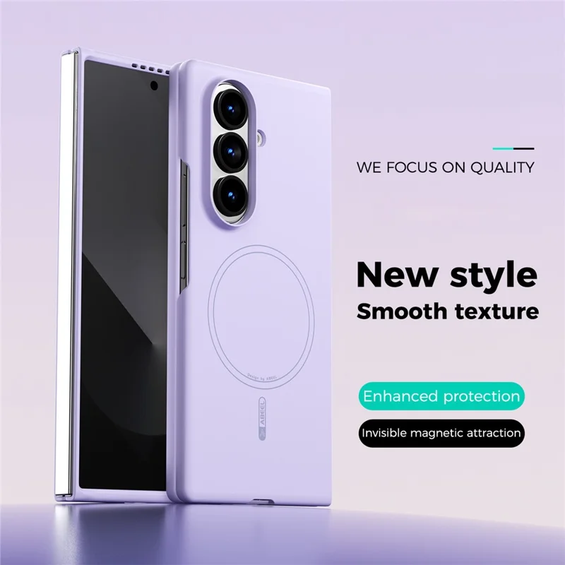 ABEEL Magnetic Case For Samsung Galaxy Z Fold8 Skin Touch Liquid Silicone Phone Back Cover - Purple