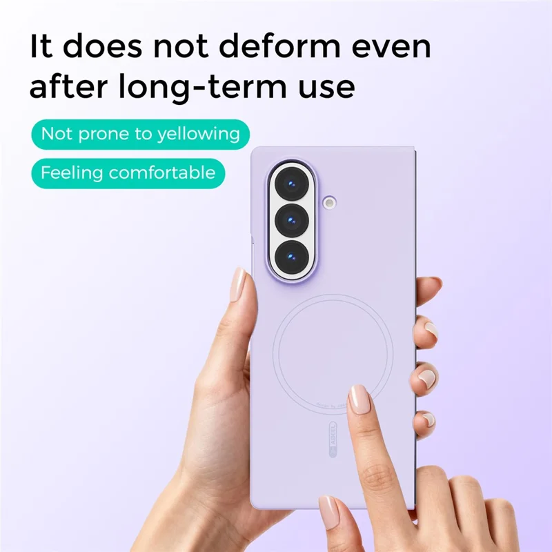 ABEEL Magnetic Case For Samsung Galaxy Z Fold8 Skin Touch Liquid Silicone Phone Back Cover - Purple