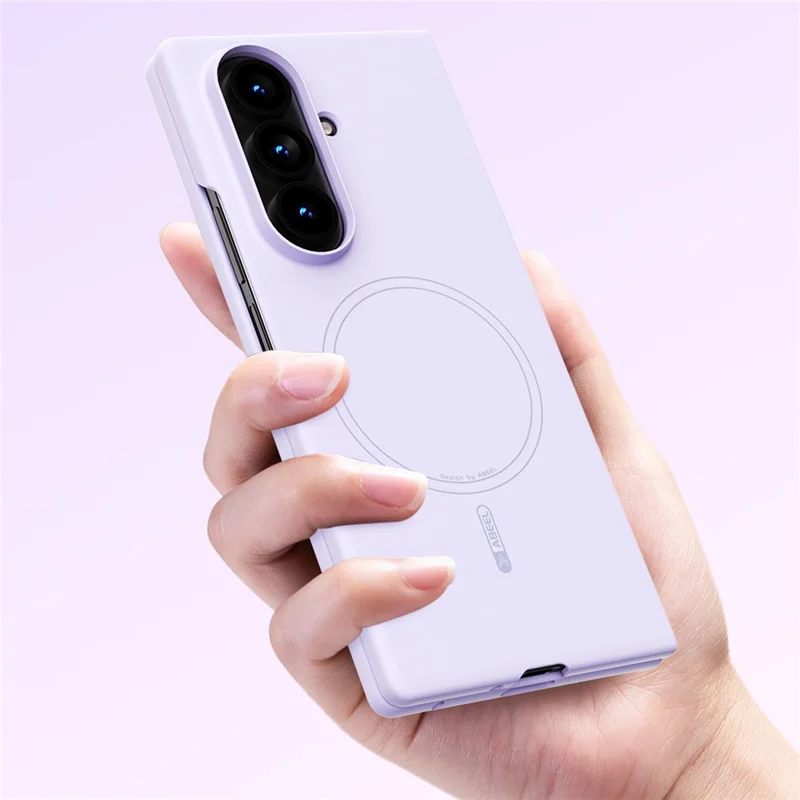 ABEEL Magnetic Case For Samsung Galaxy Z Fold8 Skin Touch Liquid Silicone Phone Back Cover - Purple