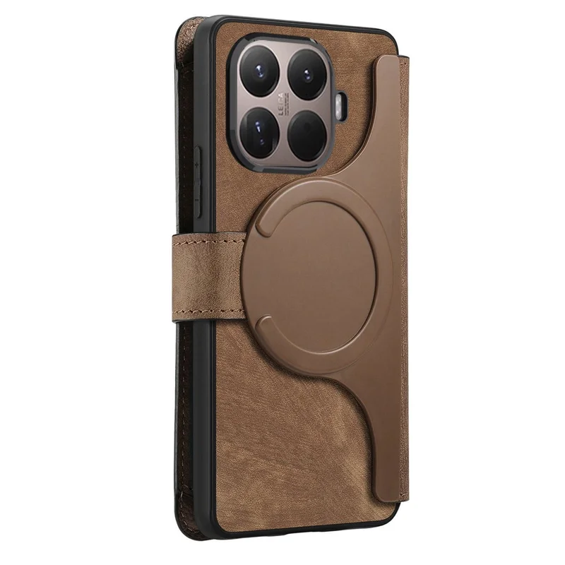 CASENEO for Xiaomi 17T Case Detachable Magnetic RFID Blocking Leather Phone Cover with Tempered Glass Screen Protector - Brown