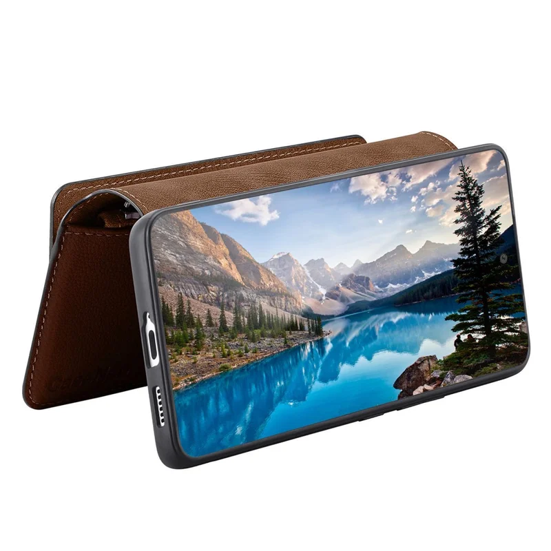 CASENEO for Xiaomi 17T Case Detachable Magnetic RFID Blocking Leather Phone Cover with Tempered Glass Screen Protector - Brown