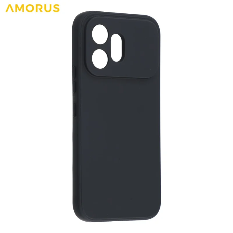 Funda AMORUS para Honor 600 5G con recortes precisos, revestimiento interior de fibra, protección contra impactos - Negro