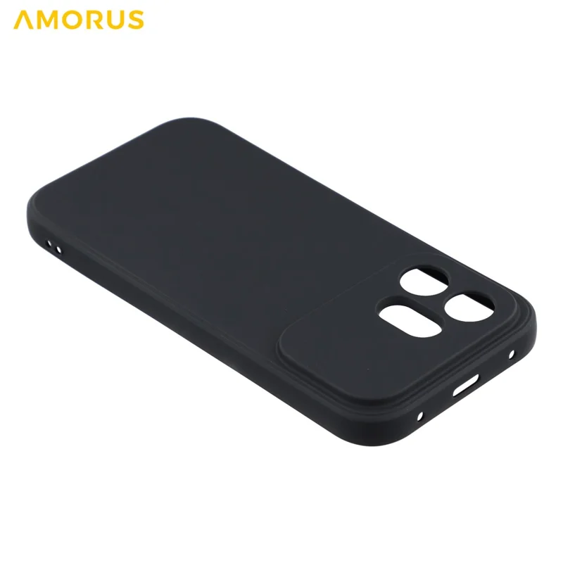 Funda AMORUS para Honor 600 5G con recortes precisos, revestimiento interior de fibra, protección contra impactos - Negro