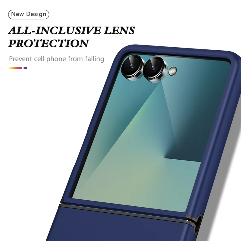Obudowa dla Samsung Galaxy Z Flip8 z PC + TPU z obracalnym uchwytem pierścieniowym - Niebieska