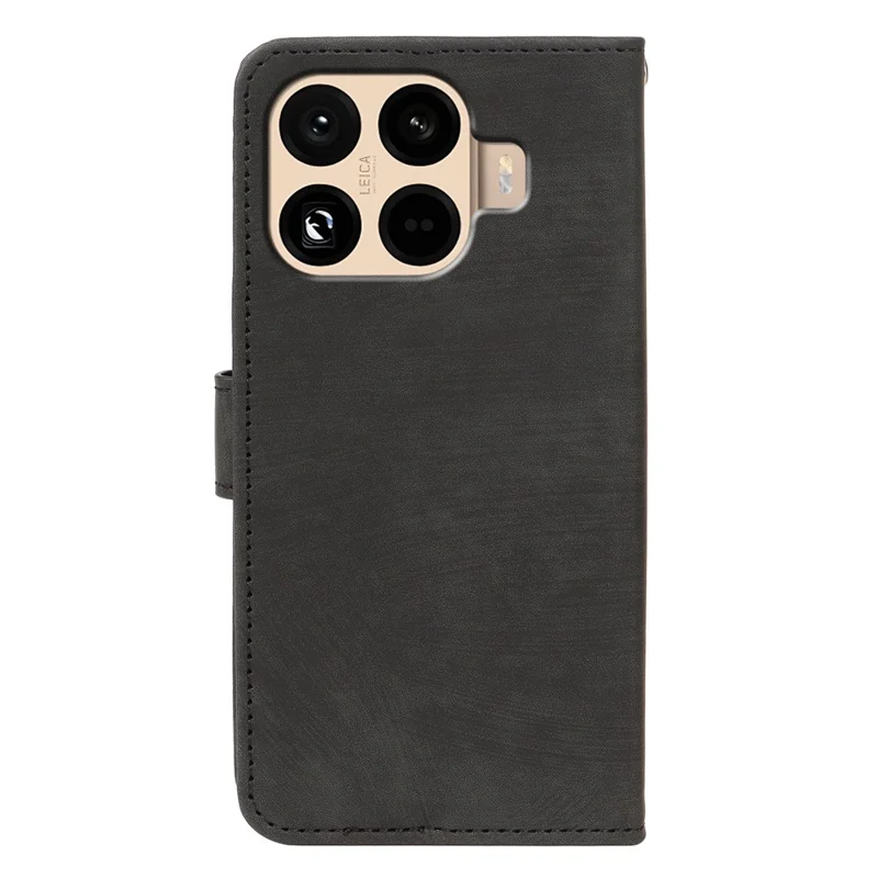 For Xiaomi 17T Case Flip Wallet Striped Texture Leather Phone Cover - Black