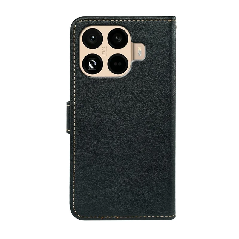 For Xiaomi 17T Pro Case RFID Blocking Wallet Litchi Texture Leather Phone Cover Magnetic Clasp - Black
