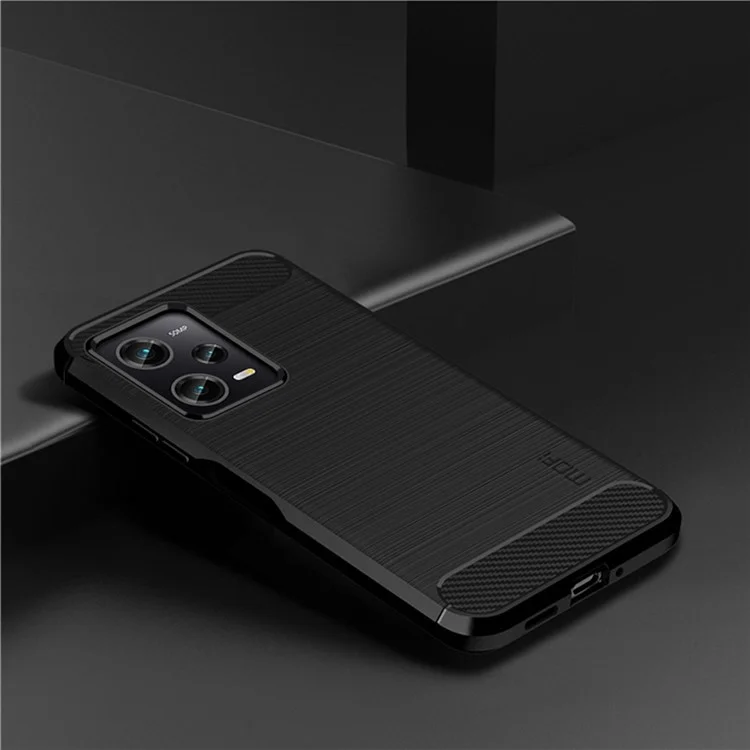 Per Xiaomi Redmi Note 12 Pro 5G MOFI JK TPU Series-1 per Xiaomi Redmi Note 12 Pro 5G / Note 12 Pro Speed 5G / Poco X5 Pro 5G Soft TPU Phone Case Carbon Fiber Brushed Phone Back Cover - Black