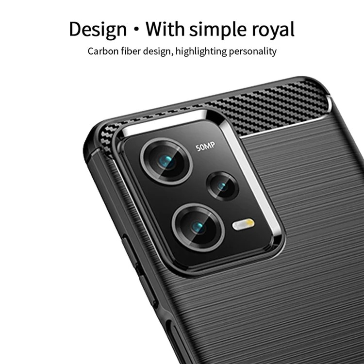 Per Xiaomi Redmi Note 12 Pro 5G MOFI JK TPU Series-1 per Xiaomi Redmi Note 12 Pro 5G / Note 12 Pro Speed 5G / Poco X5 Pro 5G Soft TPU Phone Case Carbon Fiber Brushed Phone Back Cover - Black