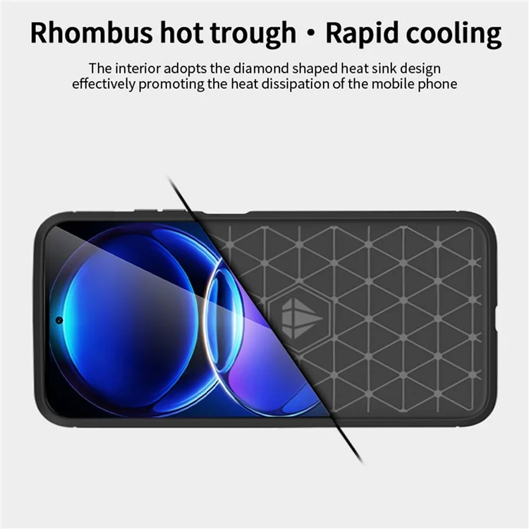 Per Xiaomi Redmi Note 12 Pro 5G MOFI JK TPU Series-1 per Xiaomi Redmi Note 12 Pro 5G / Note 12 Pro Speed 5G / Poco X5 Pro 5G Soft TPU Phone Case Carbon Fiber Brushed Phone Back Cover - Black