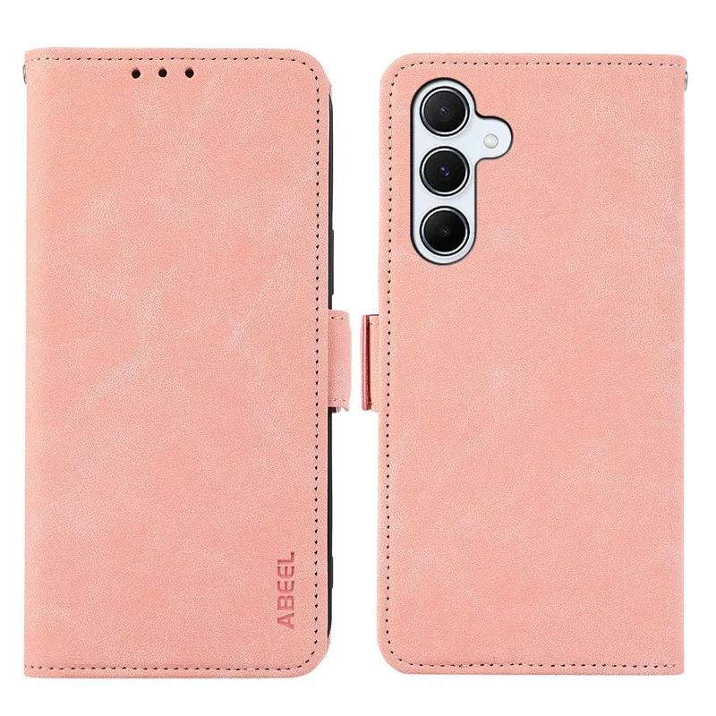 ABEEL Чехол для Samsung Galaxy S26 FE из искусственной кожи с откидной крышкой, подставкой, функцией просмотра и защитой от RFID - Розовый
