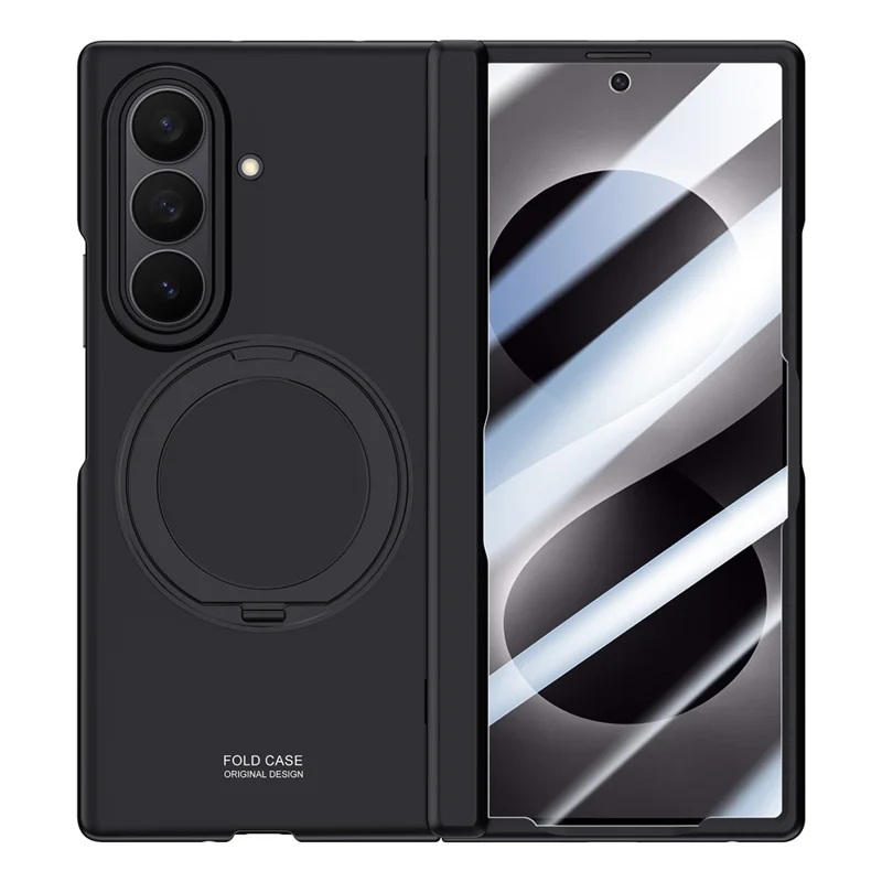 For Samsung Galaxy Z Fold8 Ultra Case Kickstand Skin Touch PC Phone Cover Built-In Screen Protector - Black