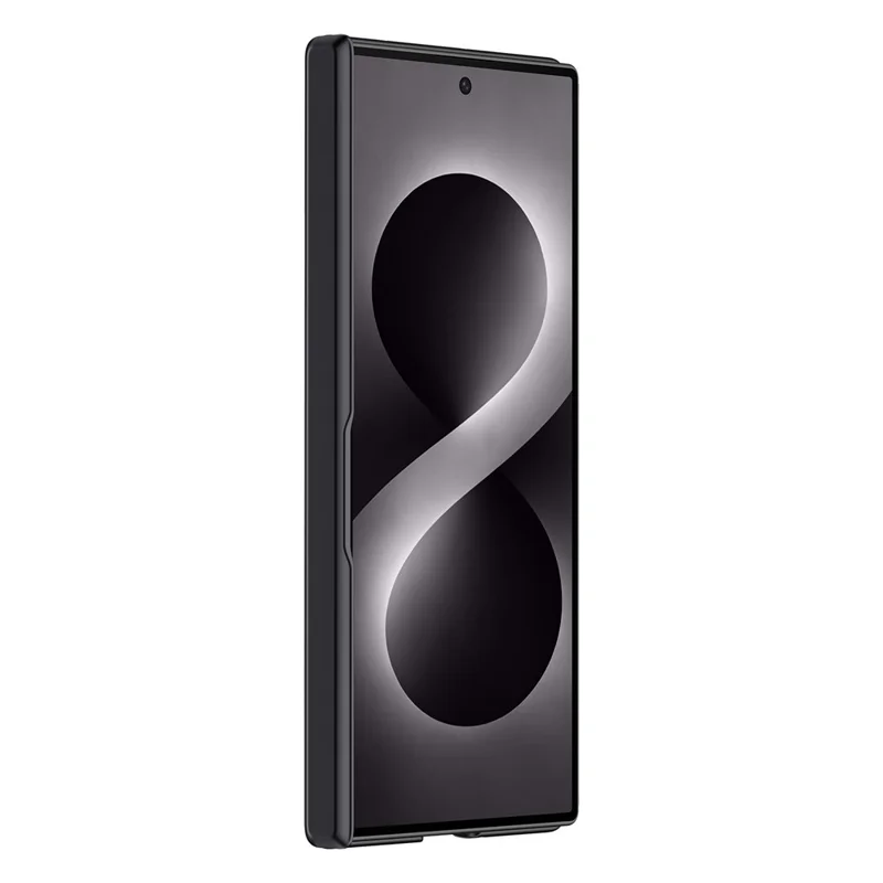 For Samsung Galaxy Z Fold8 Ultra Case Kickstand Skin Touch PC Phone Cover Built-In Screen Protector - Black