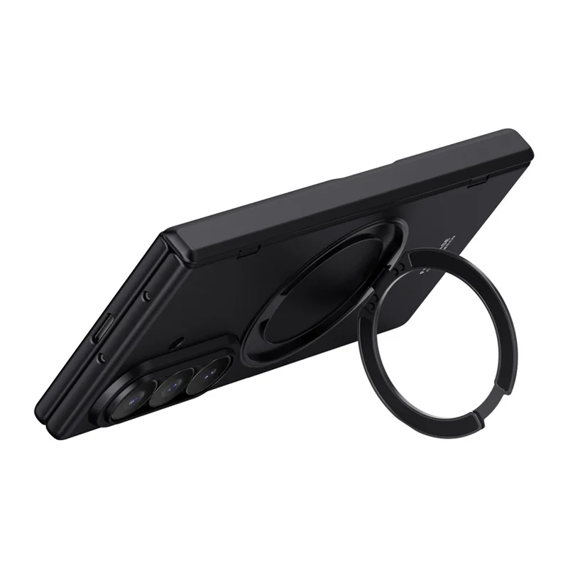 For Samsung Galaxy Z Fold8 Ultra Case Kickstand Skin Touch PC Phone Cover Built-In Screen Protector - Black