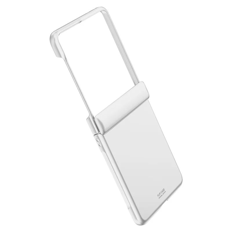 For Samsung Galaxy Z Flip8 Case Hard PC Hinge Protection Phone Cover with Rear Small Screen Protector - Silver