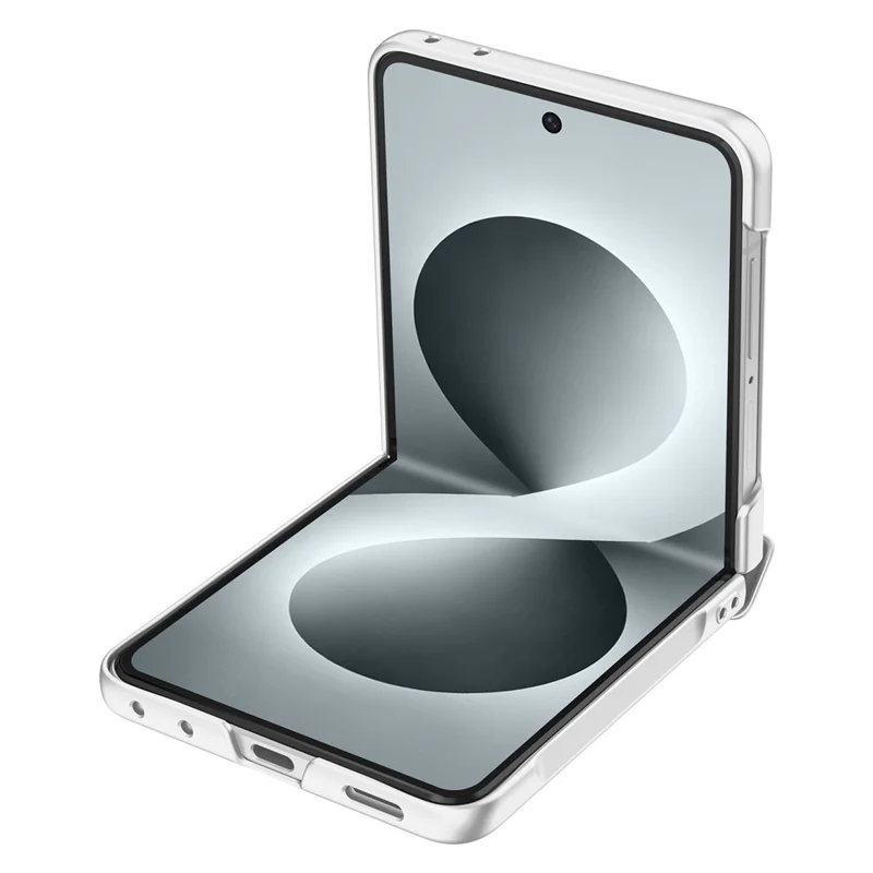 For Samsung Galaxy Z Flip8 Case Hard PC Hinge Protection Phone Cover with Rear Small Screen Protector - Silver