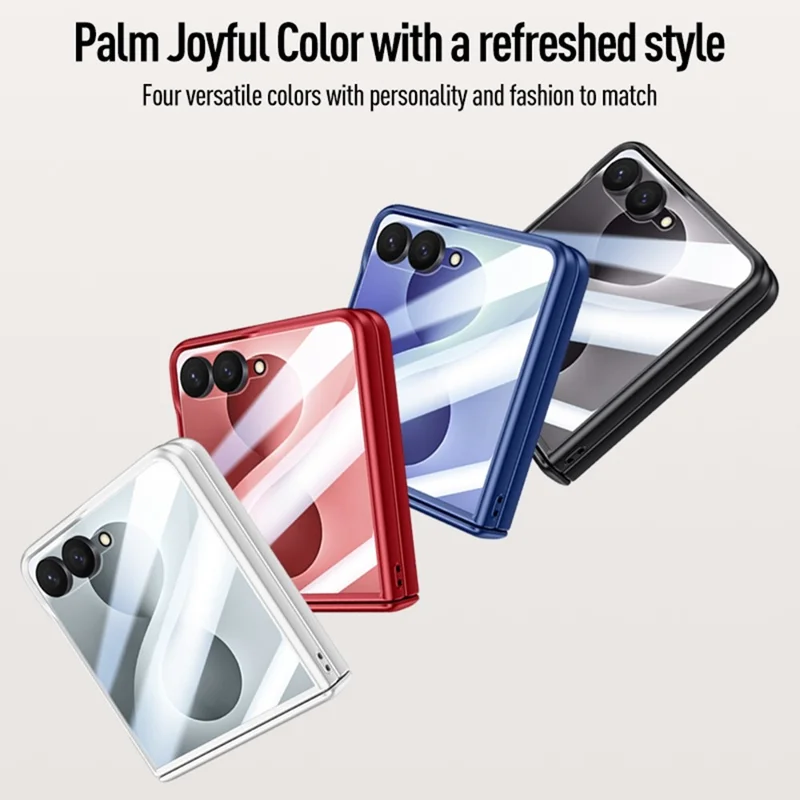 For Samsung Galaxy Z Flip8 Magnetic Case Hard PC Phone Cover with Rear Small Screen Protector - Black