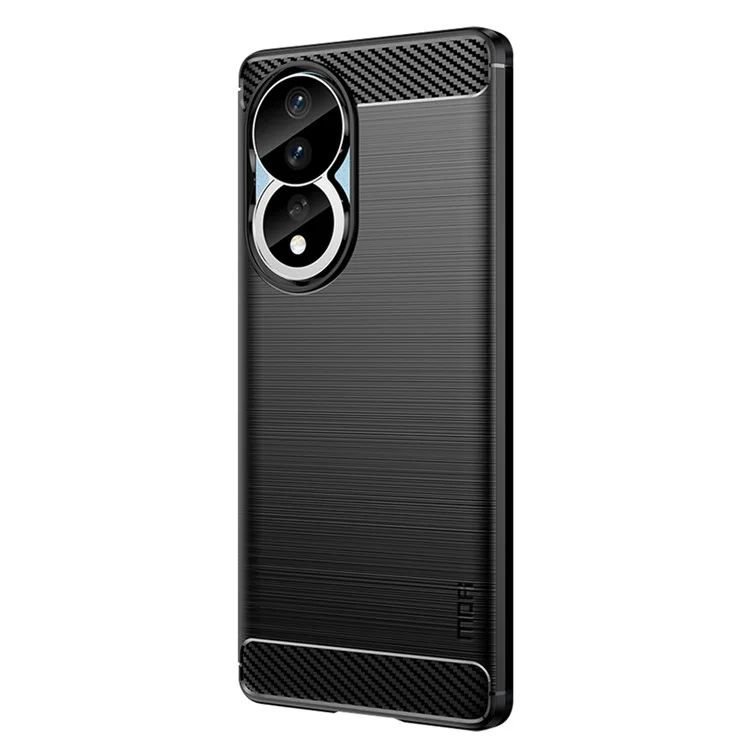 MOFI JK TPU Serie-1 Para Honor 80 5G Ligero Suave Soft TPU Fibra de Carbono Fibra Cepillada Teléfono Anti-stratch Tapa Trasera - Negro