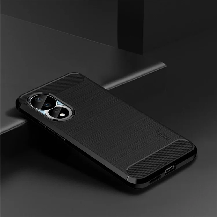 MOFI JK TPU Serie-1 Para Honor 80 5G Ligero Suave Soft TPU Fibra de Carbono Fibra Cepillada Teléfono Anti-stratch Tapa Trasera - Negro