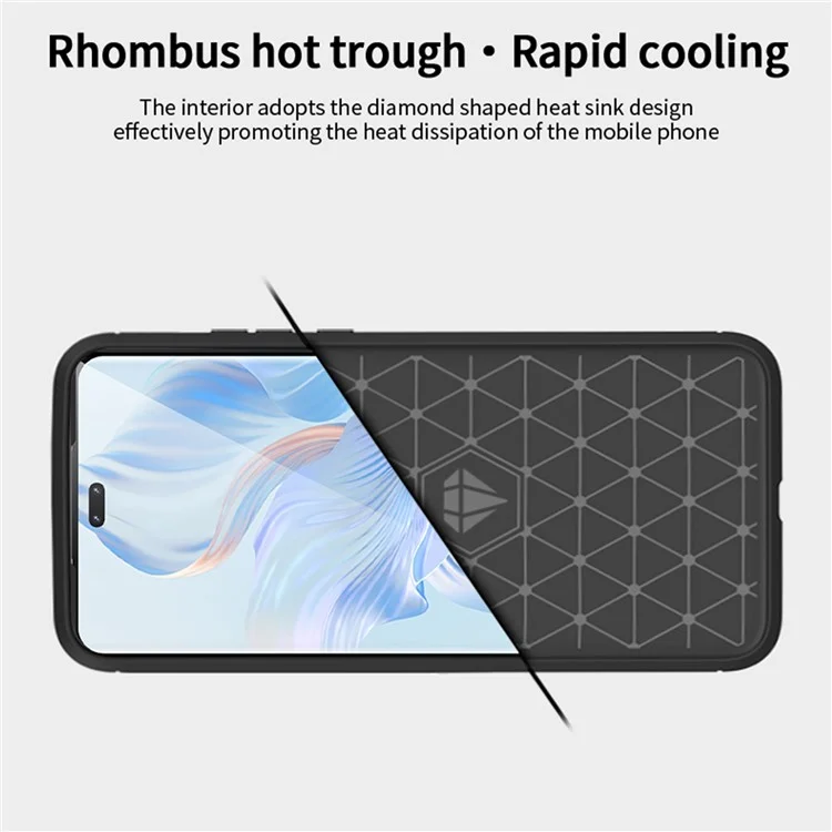 MOFI JK TPU Serie-1 Para Honor 80 5G Ligero Suave Soft TPU Fibra de Carbono Fibra Cepillada Teléfono Anti-stratch Tapa Trasera - Negro