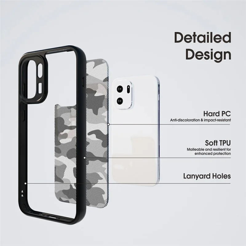 IBMRS Custodia per OnePlus Ace 6 Ultra 5G, Struttura Morbida in TPU e Retro Rigido in PC, Protezione Antiurto - Camuffamento Artistico