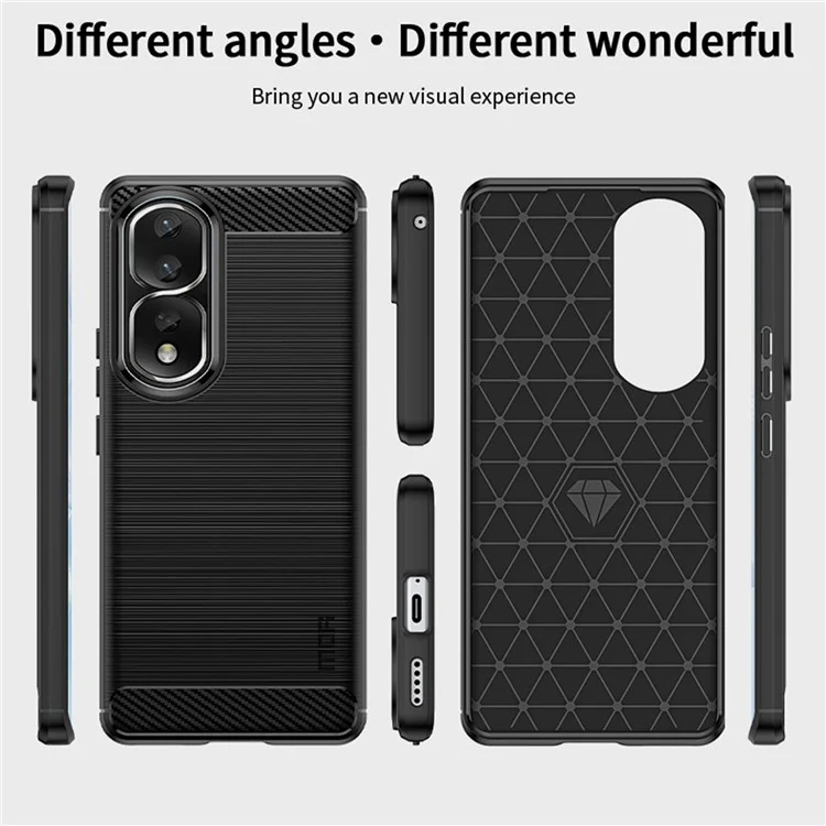 MOFI JK TPU Series-1 Para Honra 80 Pro 5G Anti-fall TPU Case Casa Carco Fibro de Figo de Fientido de Fie - Preto