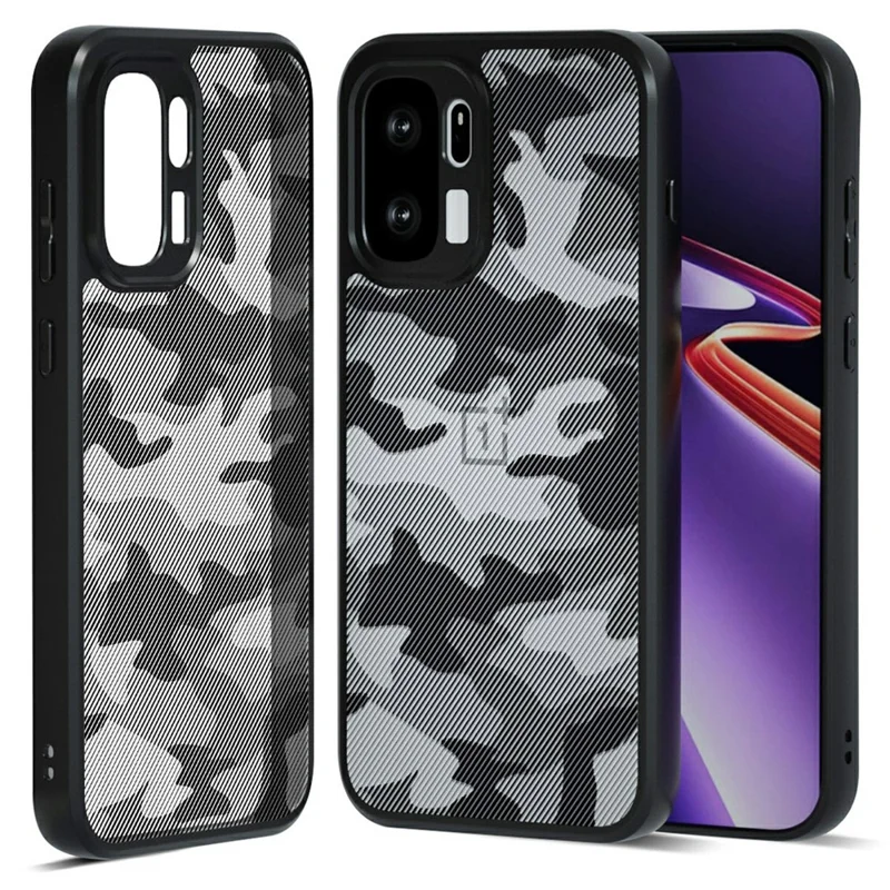 IBMRS Cover Mobile per OnePlus Ace 6 Ultra 5G in TPU Morbido + Custodia PC Rigida con Laccetto da Polso (Ritagli Precisi) - Camuffamento Artistico