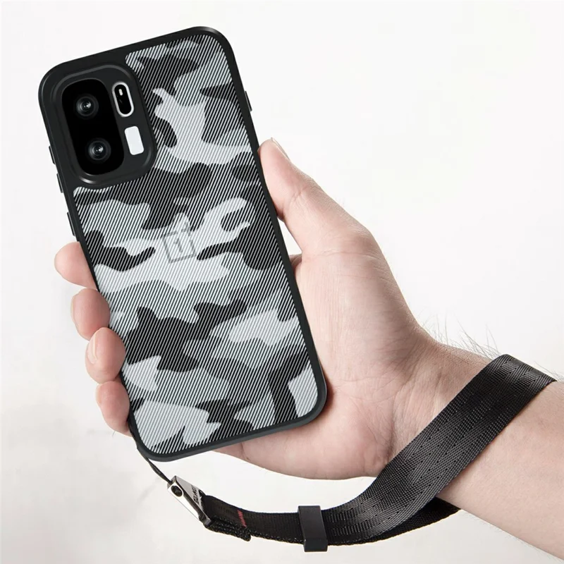 IBMRS Cover Mobile per OnePlus Ace 6 Ultra 5G in TPU Morbido + Custodia PC Rigida con Laccetto da Polso (Ritagli Precisi) - Camuffamento Artistico