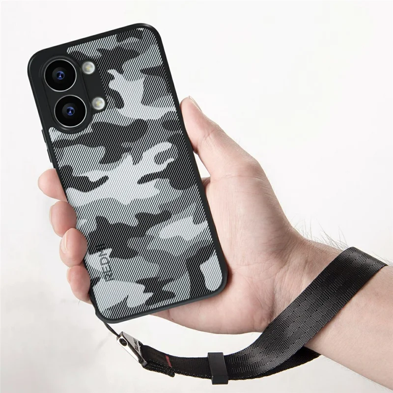 IBMRS Mobile Cover for Xiaomi Poco X8 Pro Max 5G Soft TPU + Hard PC Case with Wrist Strap (Precision Cutouts) - Artistic Camouflage