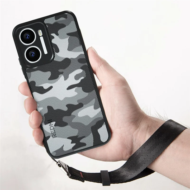 IBMRS Mobile Cover for Xiaomi Redmi 15a 5G Soft TPU + Hard PC Case with Wrist Strap (Precision Cutouts) - Artistic Camouflage