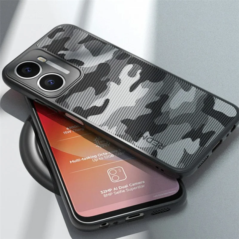 IBMRS Mobile Cover for Xiaomi Redmi 15a 5G Soft TPU + Hard PC Case with Wrist Strap (Precision Cutouts) - Artistic Camouflage