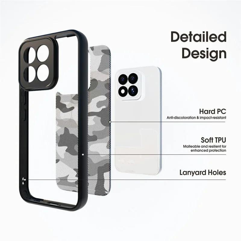 IBMRS til Xiaomi 17 Max hylster, blødt TPU, kant, hårdt PC bag, beskyttelse mod fald - kunstnerisk camouflage