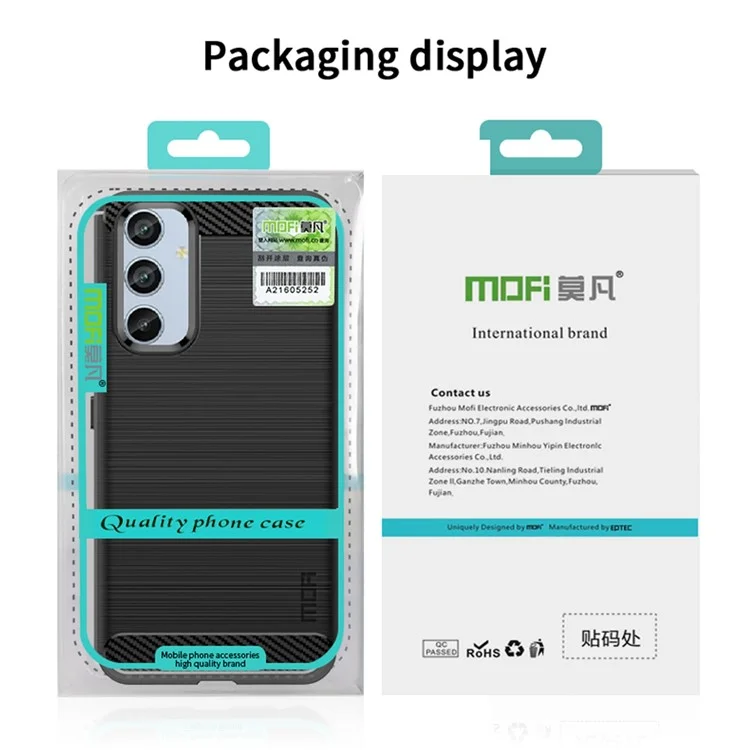 MOFI JK TPU Series-1 Drop-proof Phone Case для Samsung Galaxy A54 5G, защитный TPU чехол с карбоновой отделкой - чёрный