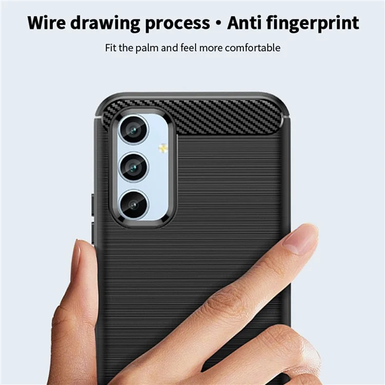 MOFI JK TPU Series-1 Drop-proof Phone Case для Samsung Galaxy A54 5G, защитный TPU чехол с карбоновой отделкой - чёрный