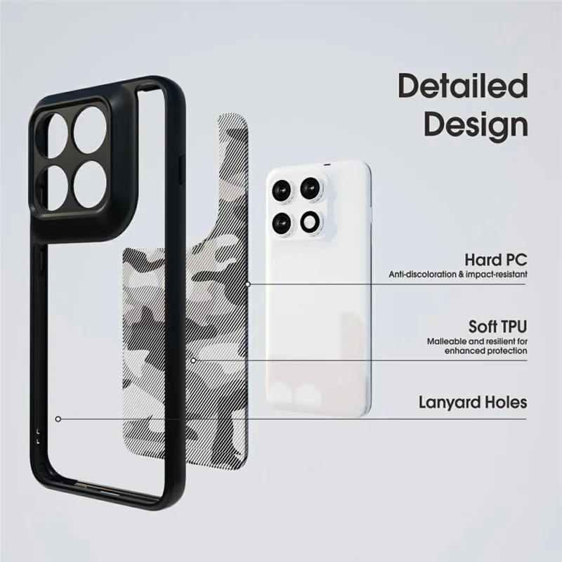 Cover IBMRS per Motorola Edge 70 Pro 5G / 70 Pro+ 5G, custodia morbida in TPU + rigida in PC con tracolla (taglio preciso) - Camuffamento artistico