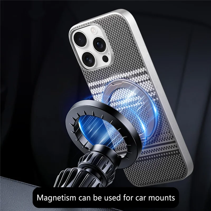 For iPhone 16 Pro Max Case Magnetic Kickstand PU Leather + PC + TPU Gradient Phone Cover - Black