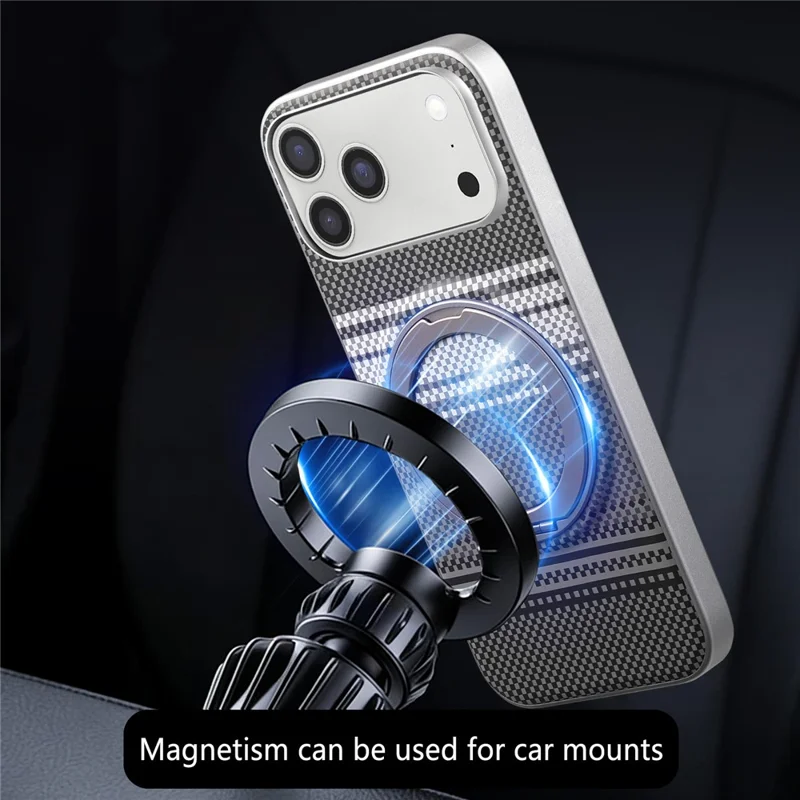 Cover per iPhone 17 Pro Max con Supporto Anello Magnetico in Pelle PU + PC + TPU - Nero