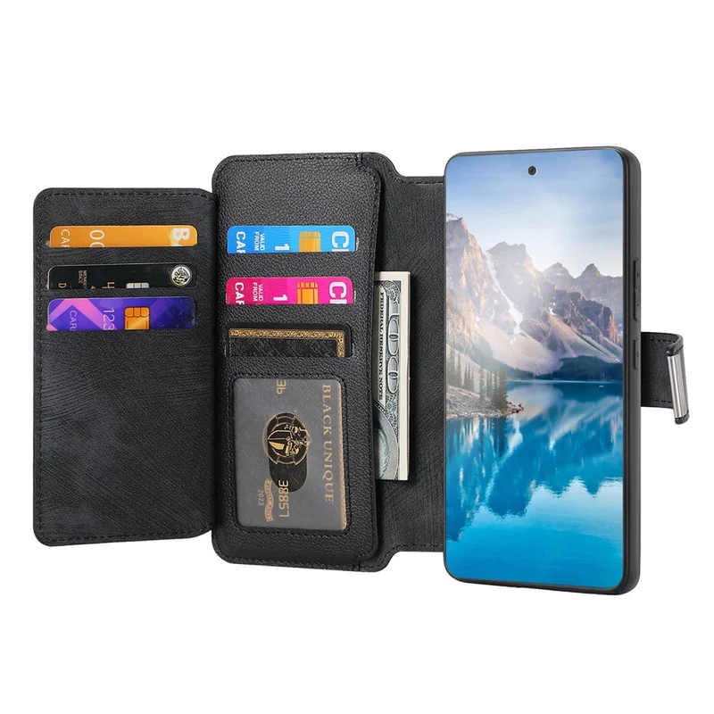 CASENEO MW-02 För Nothing Phone (4a) Pro Skal Avtagbart Magnetiskt Läderfölje - Svart