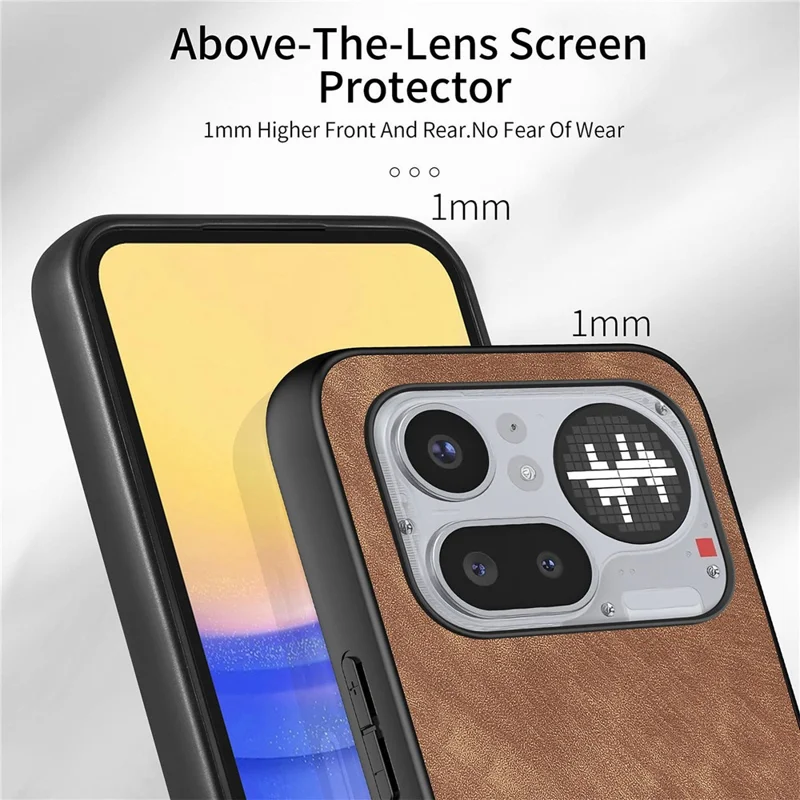 For Nothing Phone (4a) Pro Case Shockproof Slim Retro Leather Phone Back Cover - Brown