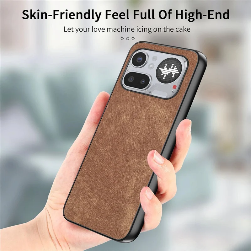 For Nothing Phone (4a) Pro Case Shockproof Slim Retro Leather Phone Back Cover - Brown