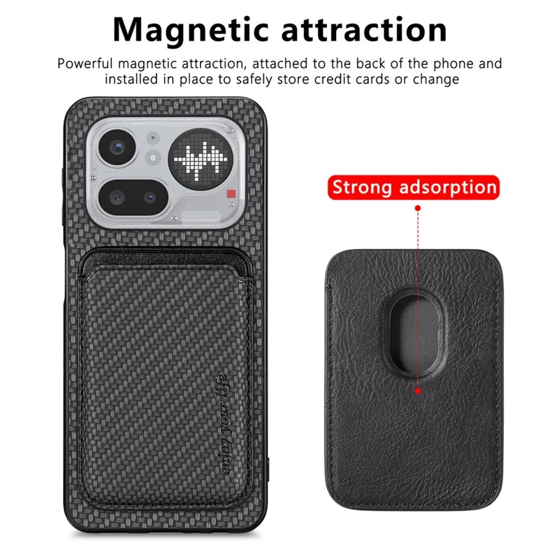 For Nothing Phone (4a) Pro Magnetic Case Detachable Card Holder Phone Back Cover - Black