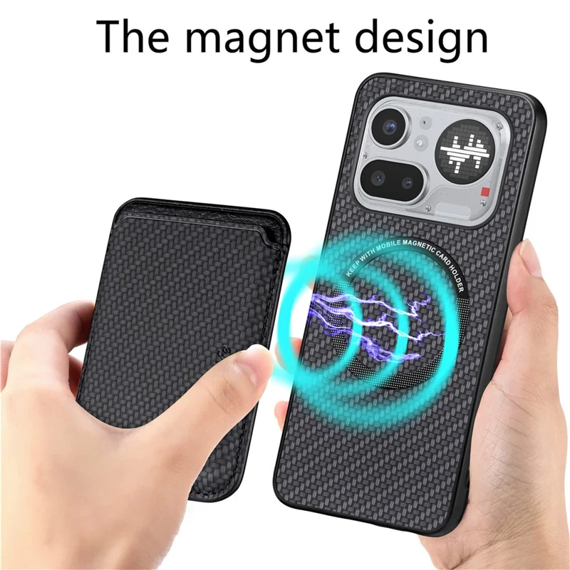 For Nothing Phone (4a) Pro Magnetic Case Detachable Card Holder Phone Back Cover - Black