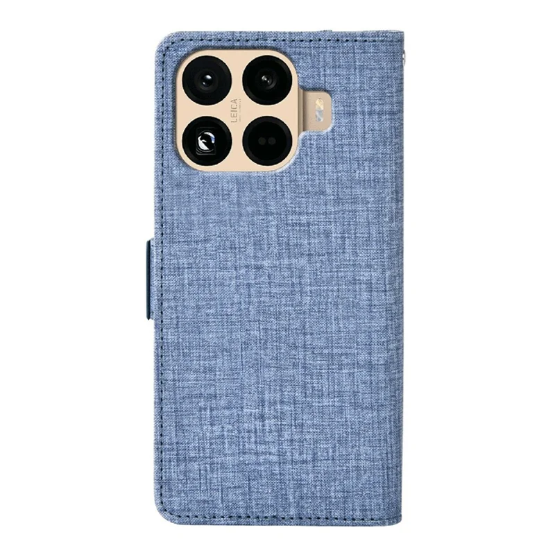 For Xiaomi 17T Pro Case Jean Cloth Texture PU Leather Wallet Phone Cover with Rotating Card Slots - Blue