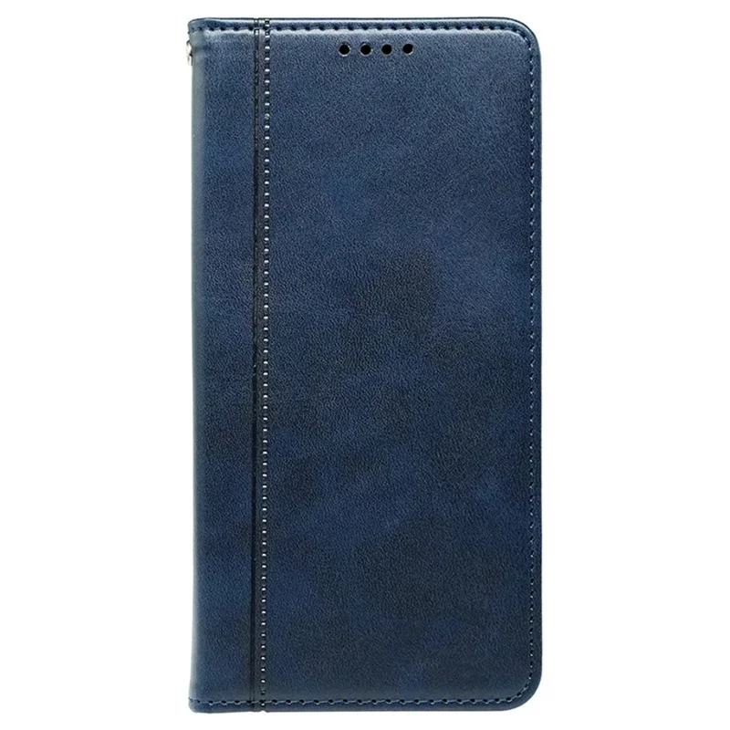 For Samsung Galaxy S26 FE Case Hidden Magnetic Closure Calf Texture Leather Phone Cover - Blue