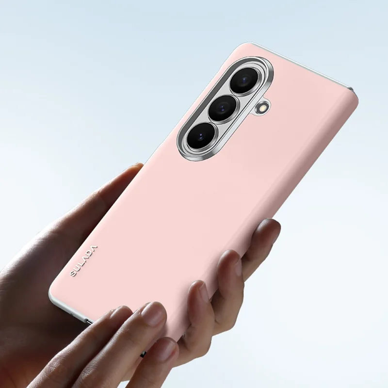 SULADA для Samsung Galaxy Z Fold8 Ultra Магнитный чехол Кожаный чехол с защитой шарнира - Розовый