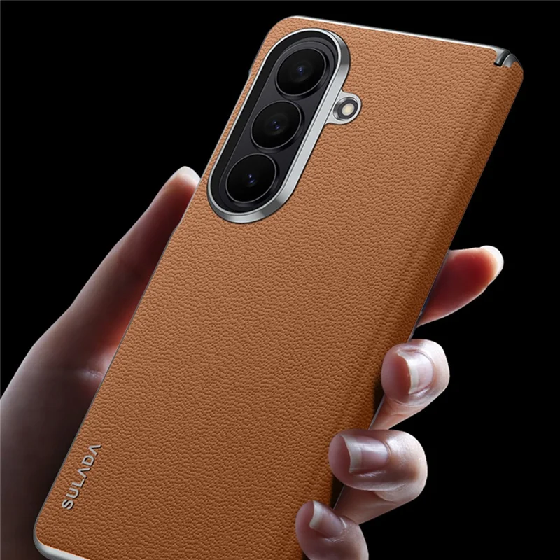SULADA для Samsung Galaxy Z Fold8 Ultra чехол из натуральной кожи коровьей кожи бескаркасный задняя крышка телефона - коричневый