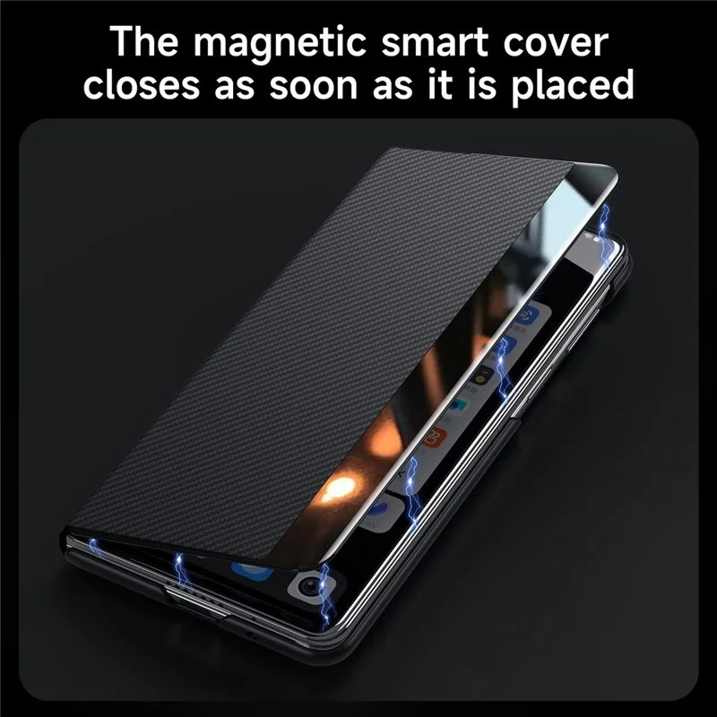 SULADA per Samsung Galaxy Z Fold8 Ultra Custodia Magnetica con Finestra di Visualizzazione, Cover in Pelle per Telefono con Accensione/Spegnimento Automatico - Nero