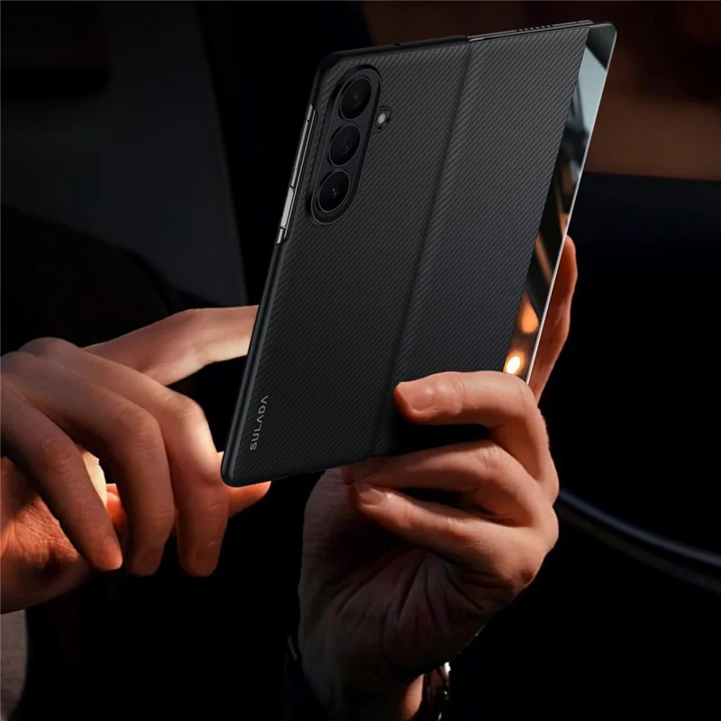 SULADA per Samsung Galaxy Z Fold8 Ultra Custodia Magnetica con Finestra di Visualizzazione, Cover in Pelle per Telefono con Accensione/Spegnimento Automatico - Nero
