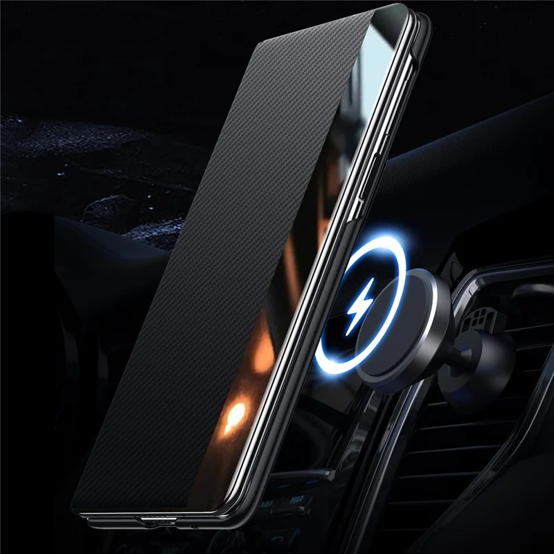 SULADA per Samsung Galaxy Z Fold8 Ultra Custodia Magnetica con Finestra di Visualizzazione, Cover in Pelle per Telefono con Accensione/Spegnimento Automatico - Nero