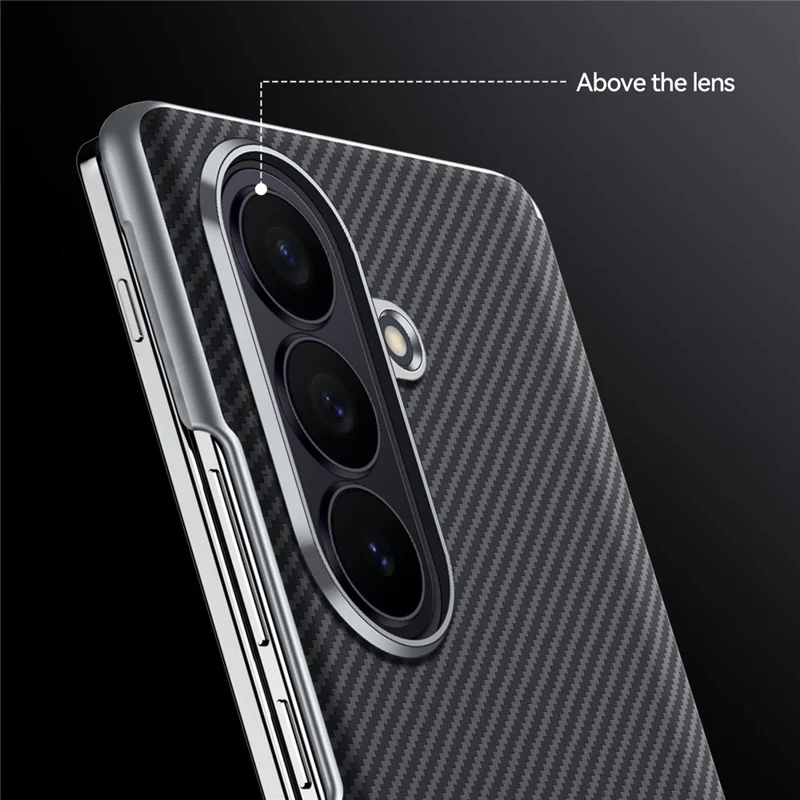 SULADA For Samsung Galaxy Z Fold8 Ultra Magnetic Case Leather+PC Phone Cover Carbon Fiber Texture - Black